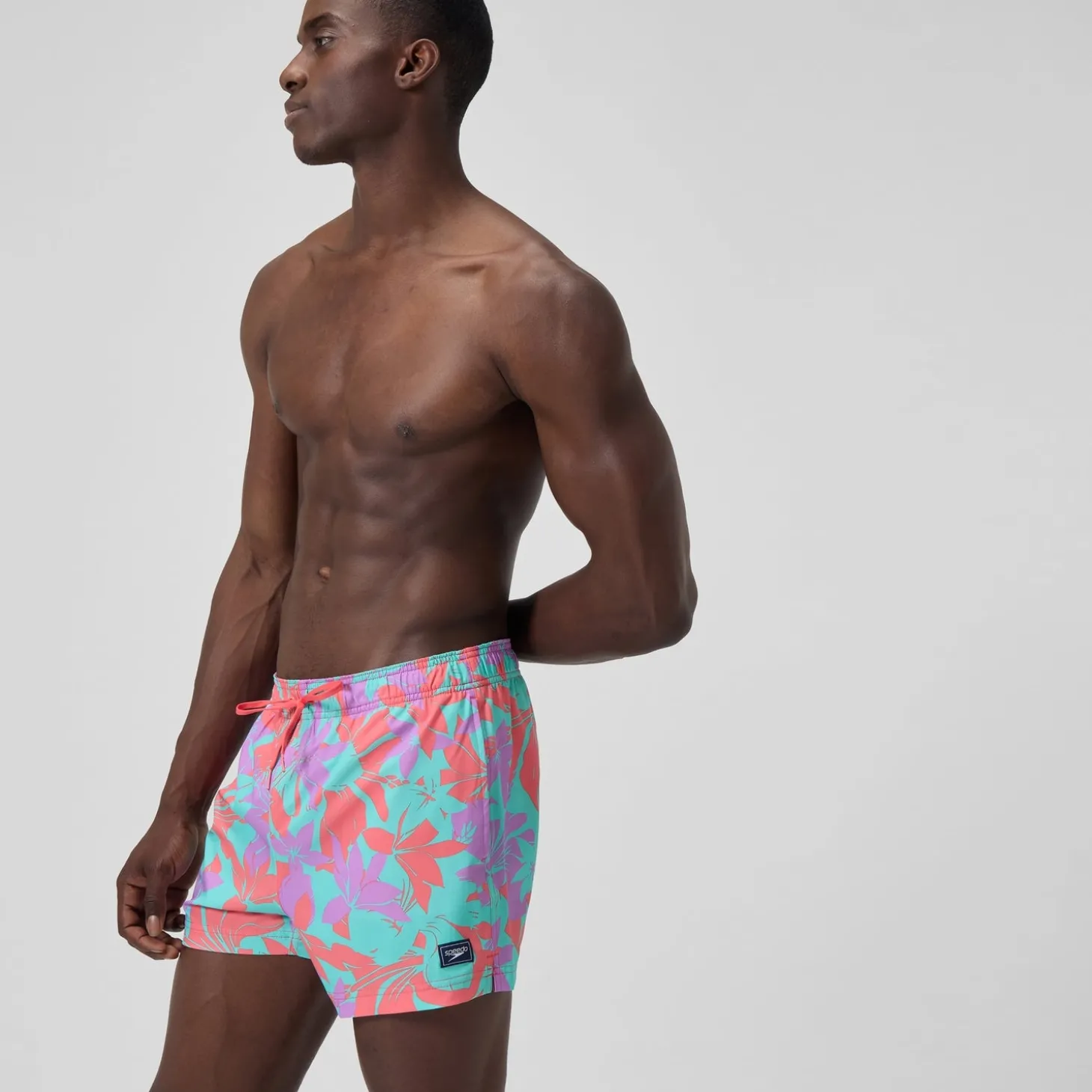 Short de bain Redondo Edge imprimé 35 cm, hommes, rose/orange