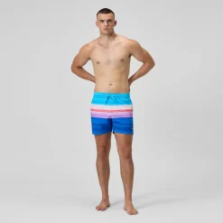 Short de bain Redondo Edge imprimé 40 cm, hommes, bleu/rose