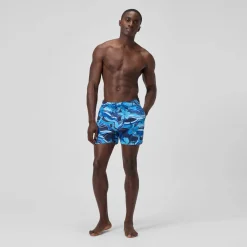 Short de bain Redondo Edge imprimé 40 cm, hommes, bleu marine/bleu