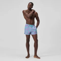 Short de bain Redondo Edge imprimé 35 cm, hommes, rose/bleu