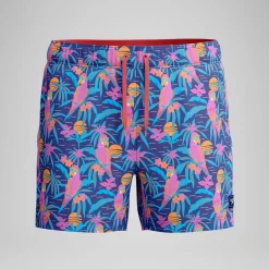 Short de bain Redondo Edge imprimé 35 cm, hommes, bleu/rose