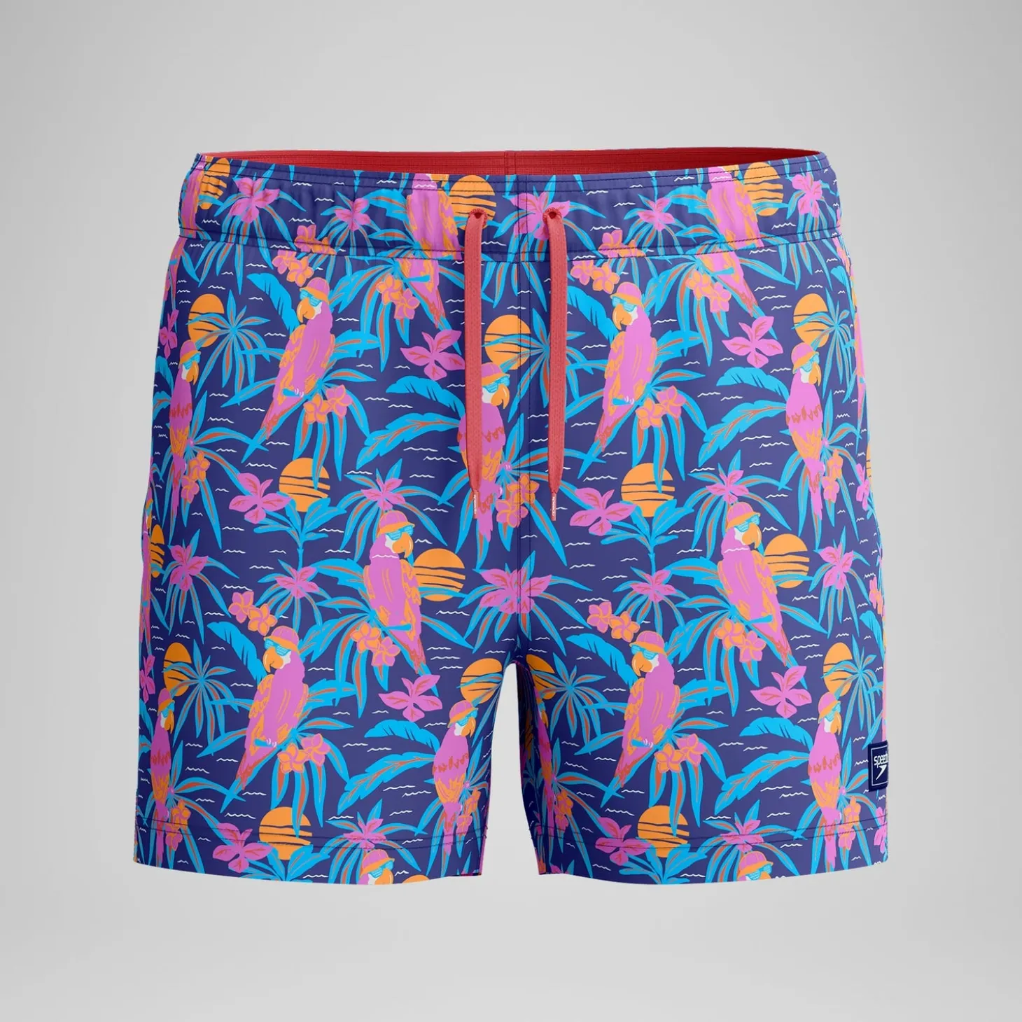 Short de bain Redondo Edge imprimé 35 cm, hommes, bleu/rose