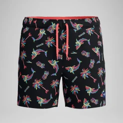 Short de bain Redondo Edge imprimé 40 cm, hommes, noir/orange