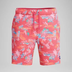 Short de bain Redondo Edge imprimé 45 cm, hommes, orange/bleu