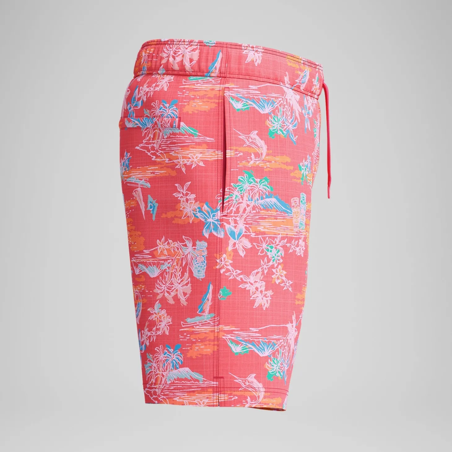 Short de bain Redondo Edge imprimé 45 cm, hommes, orange/bleu