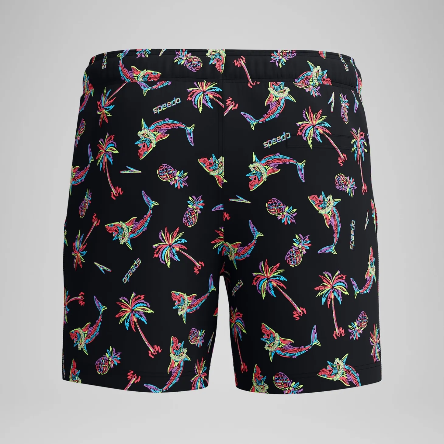 Short de bain Redondo Edge imprimé 40 cm, hommes, noir/orange