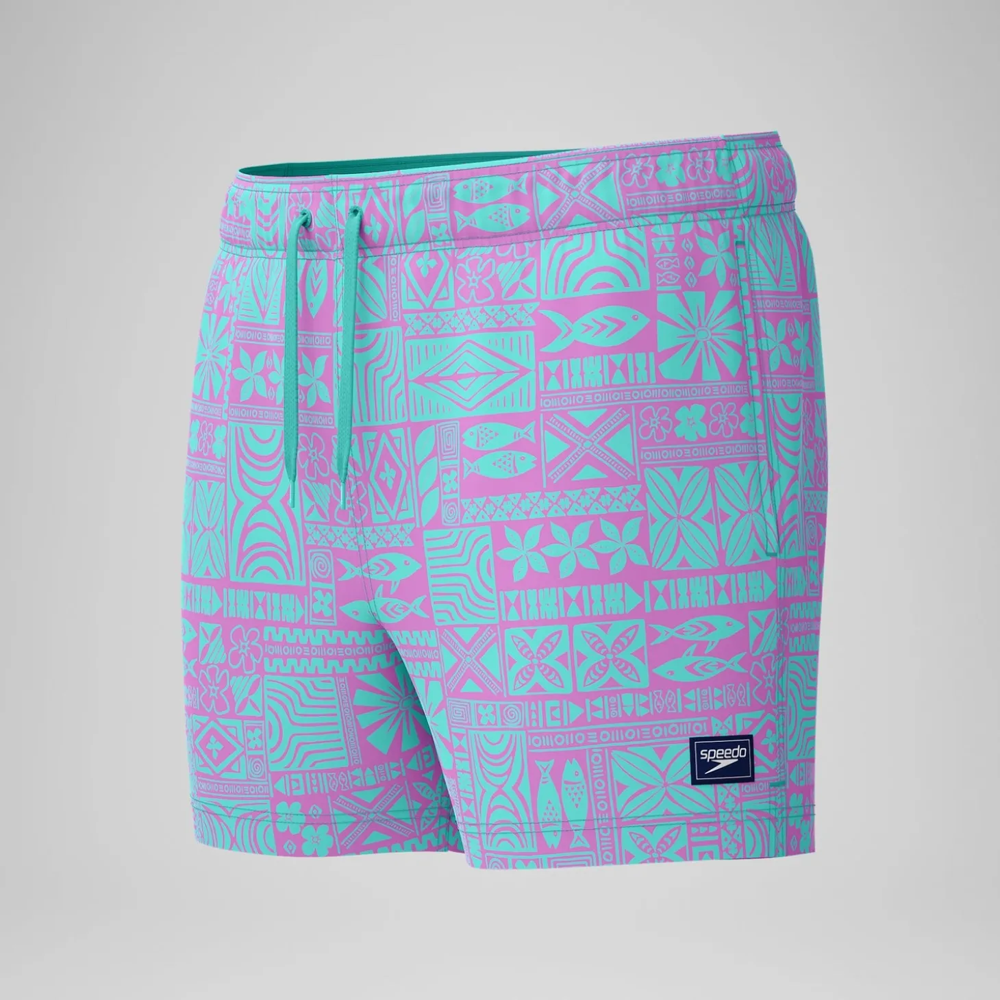 Short de bain Redondo Edge imprimé 35 cm, hommes, rose/bleu