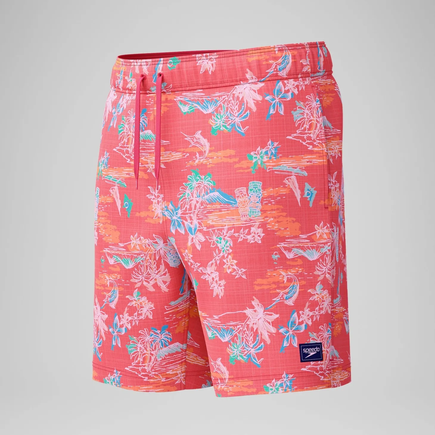 Short de bain Redondo Edge imprimé 45 cm, hommes, orange/bleu