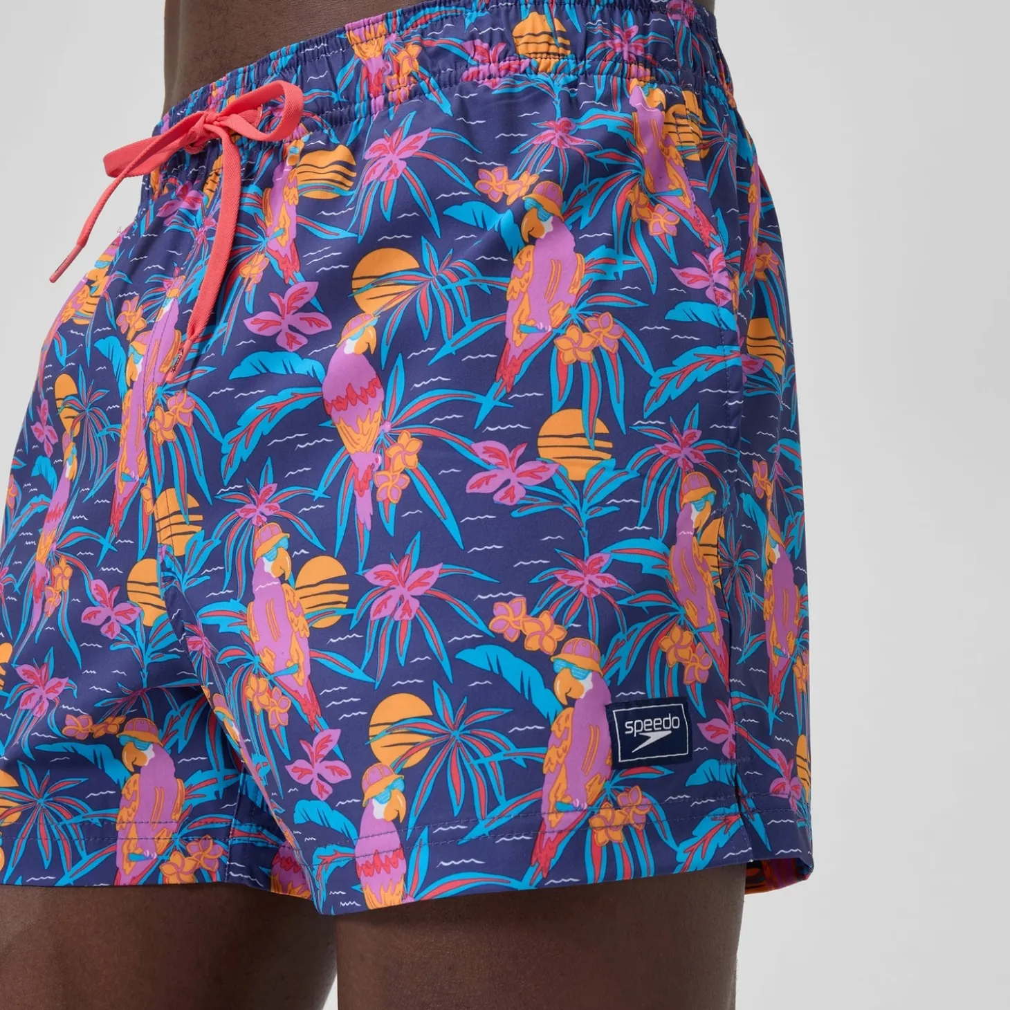 Short de bain Redondo Edge imprimé 35 cm, hommes, bleu/rose