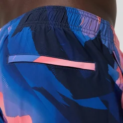 Short de bain Redondo Edge imprimé 40 cm, hommes, bleu/rose
