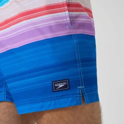 Short de bain Redondo Edge imprimé 40 cm, hommes, bleu/rose