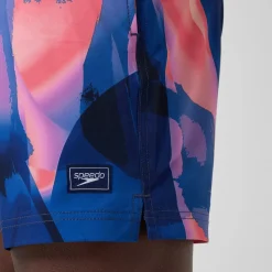 Short de bain Redondo Edge imprimé 40 cm, hommes, bleu/rose