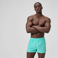 Short de bain Retro uni 33 cm, hommes, turquoise