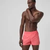 Short de bain Retro uni 33 cm, hommes, corail
