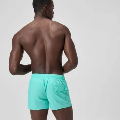Short de bain Retro uni 33 cm, hommes, turquoise