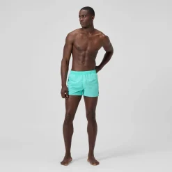 Short de bain Retro uni 33 cm, hommes, turquoise