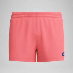 Short de bain Retro uni 33 cm, hommes, corail