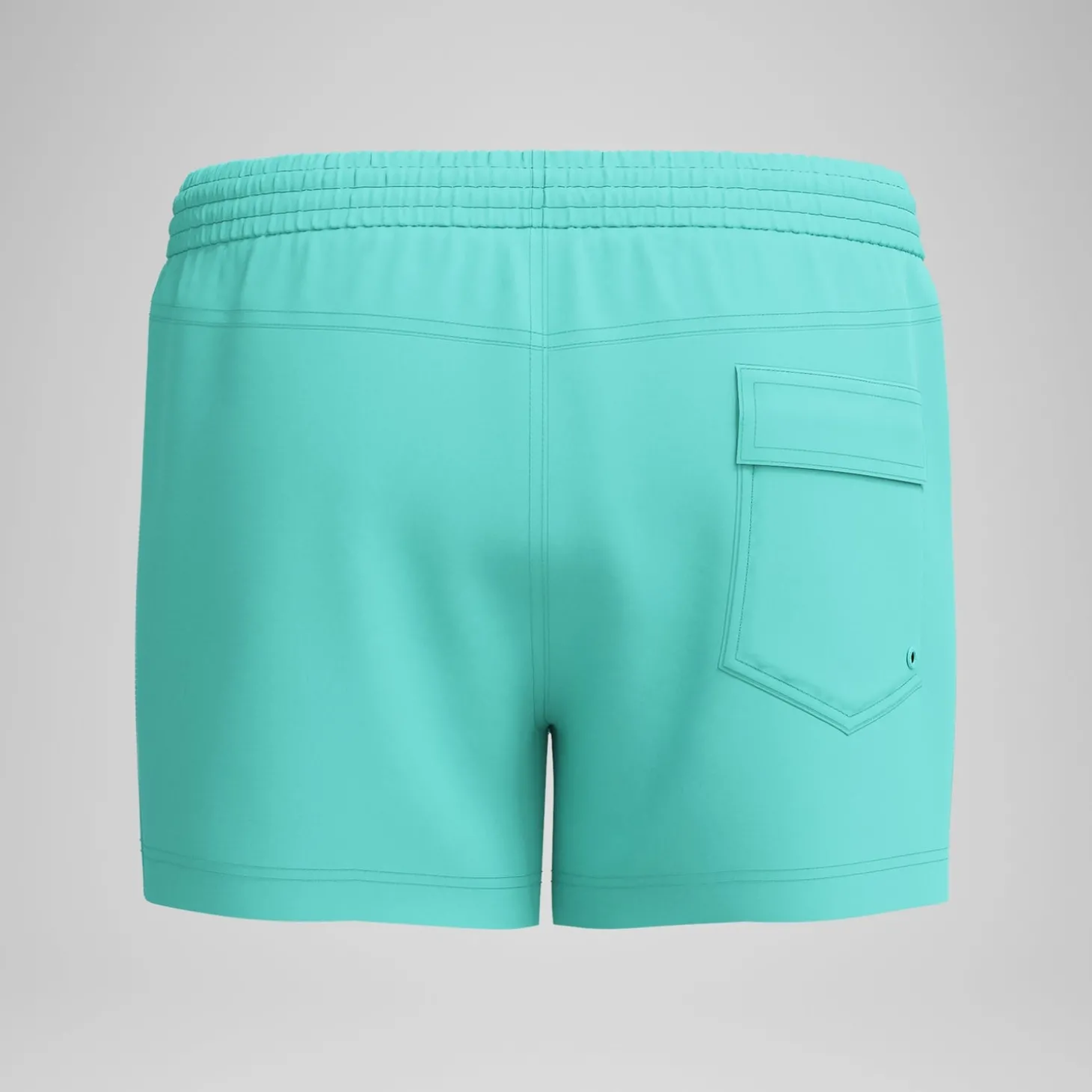 Short de bain Retro uni 33 cm, hommes, turquoise