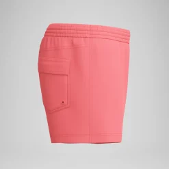 Short de bain Retro uni 33 cm, hommes, corail