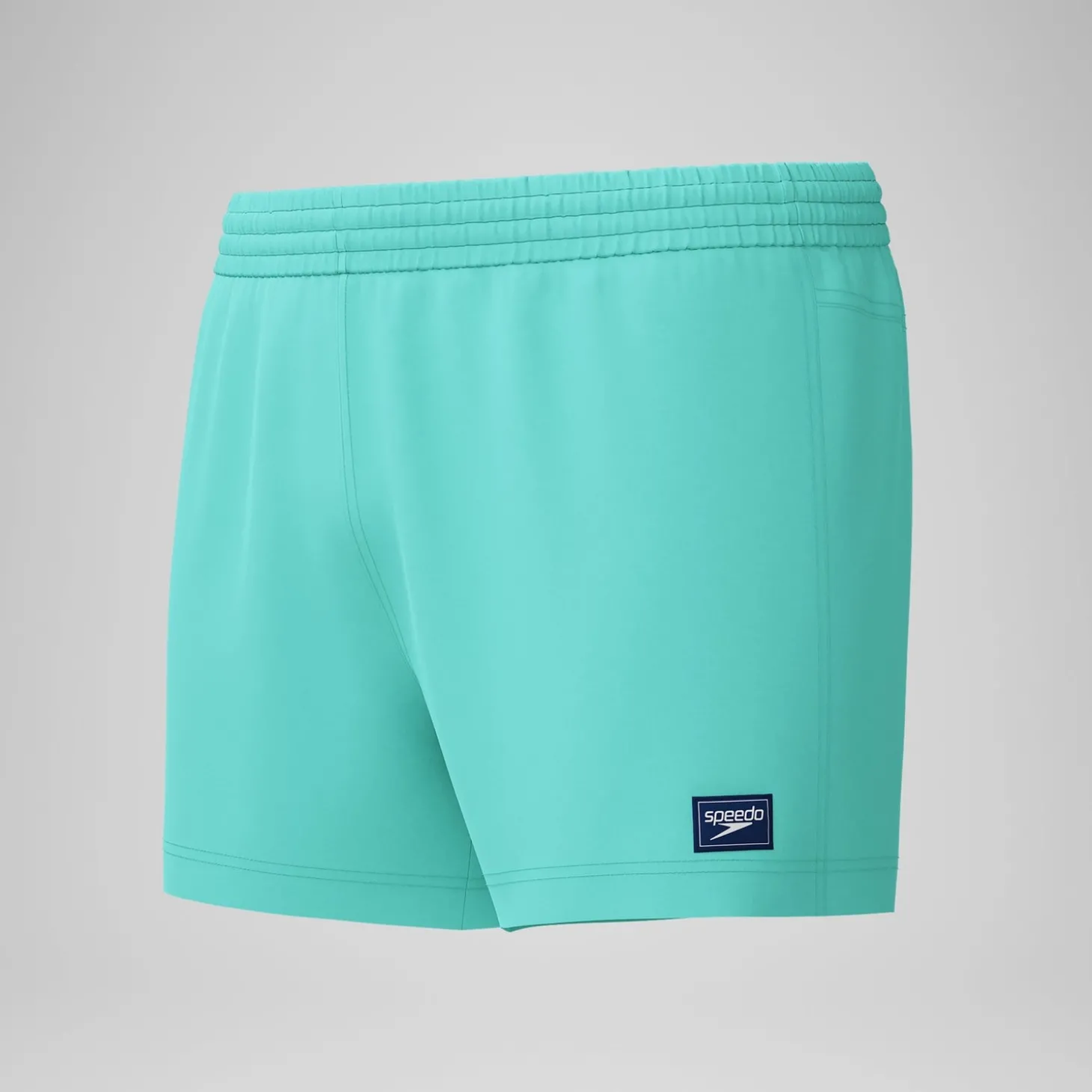 Short de bain Retro uni 33 cm, hommes, turquoise
