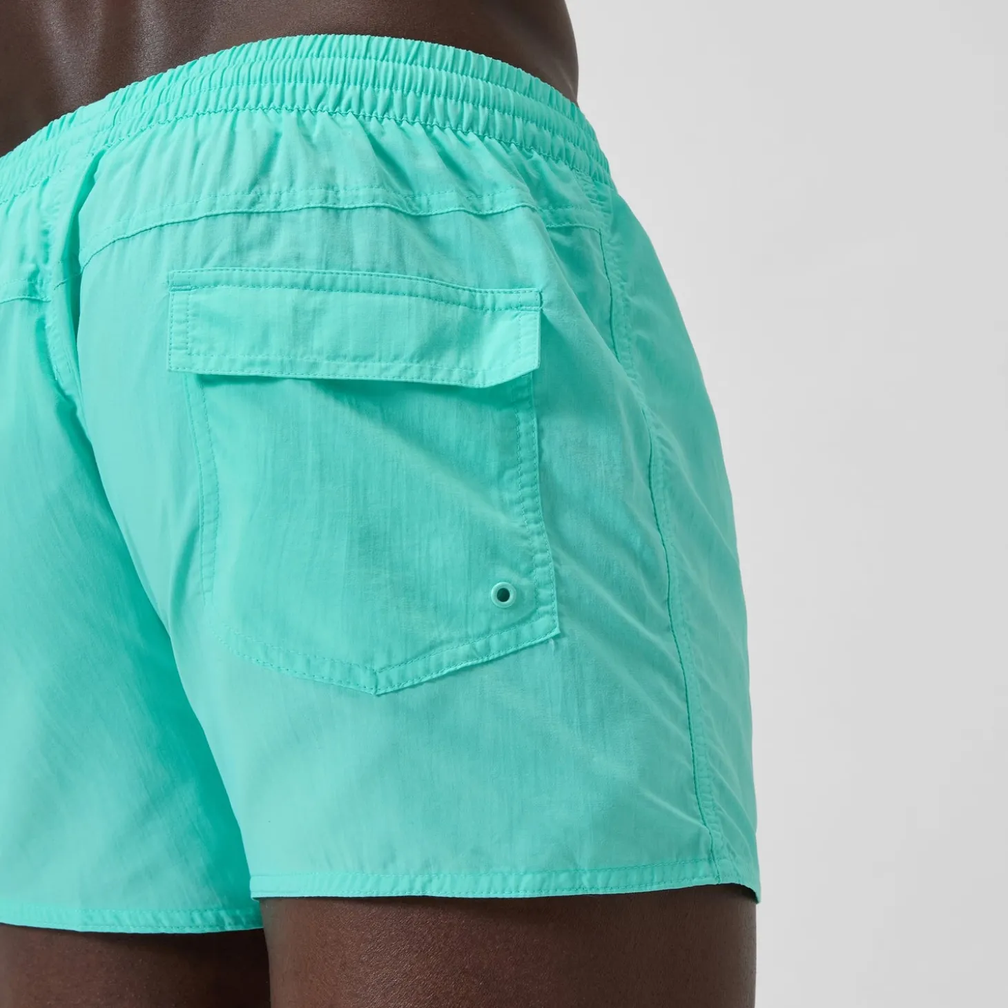 Short de bain Retro uni 33 cm, hommes, turquoise