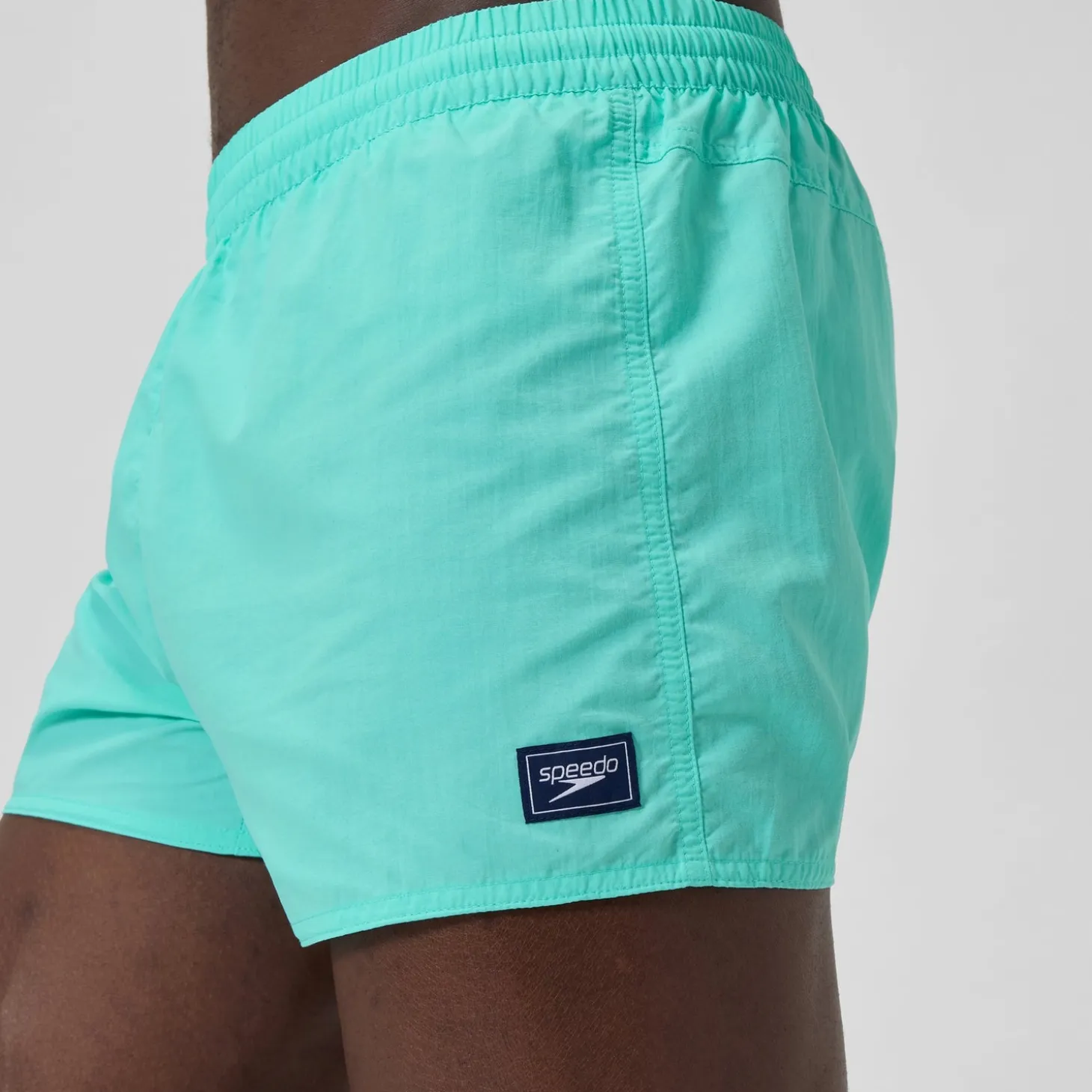Short de bain Retro uni 33 cm, hommes, turquoise