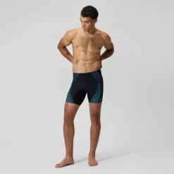 Shorts de bain homme imprimé Duo Logo noir/bleu