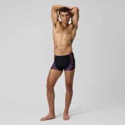 Shorts de bain homme imprimé Duo Logo noir/orange