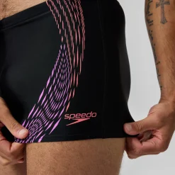 Shorts de bain homme imprimé Duo Logo noir/orange