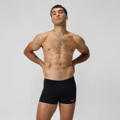 Shorts de bain homme Tech Panel noir/orange