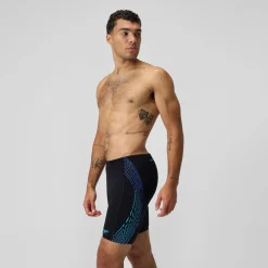 Shorts de bain homme Tech Panel noir/bleu