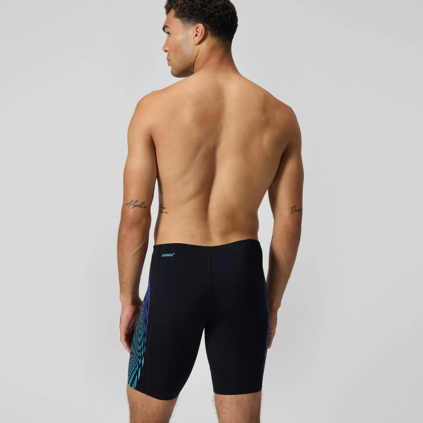 Shorts de bain homme Tech Panel noir/bleu