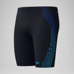 Shorts de bain homme Tech Panel noir/bleu