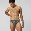 Slip Beachstar 5 cm, hommes, blanc/orange