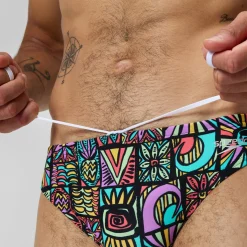 Slip Beachstar 5 cm, hommes, blanc/orange