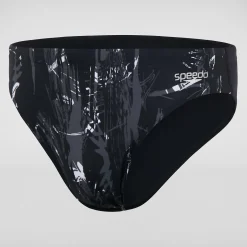 Slip de bain Allover Homme 7 cm noir/gris