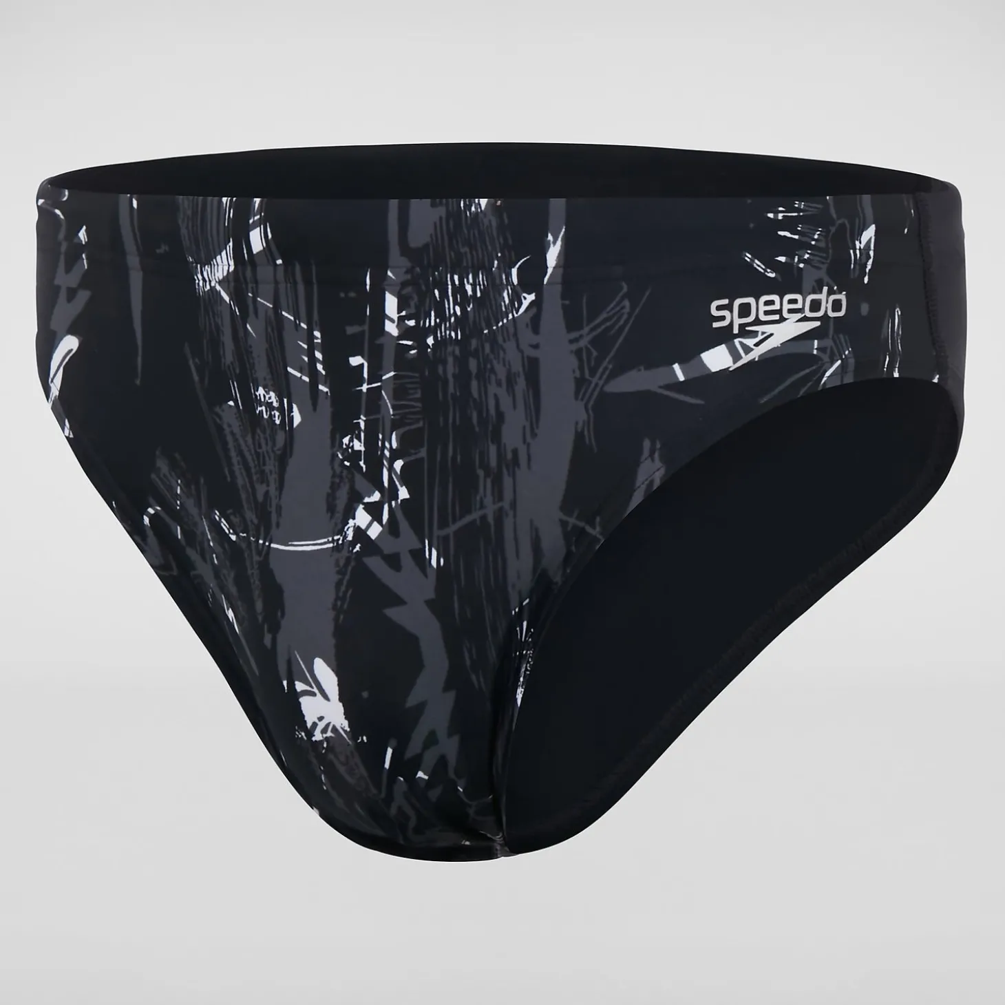 Slip de bain Allover Homme 7 cm noir/gris