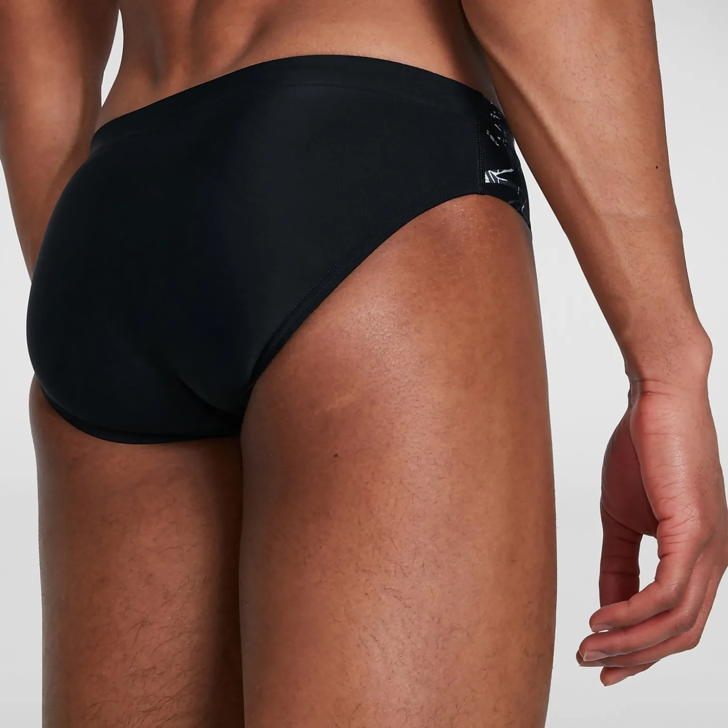 Slip de bain Allover Homme 7 cm noir/gris