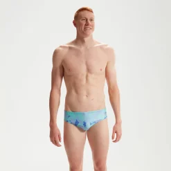 Slip de bain Club Training homme 8 cm Allover Digital Bleu
