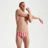 Slip de bain Club Training homme 8 cm Allover Digital Damier Rose/blanc
