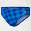 Slip de bain Club Training garçon 6,5 cm Allover Digital Damier Bleu