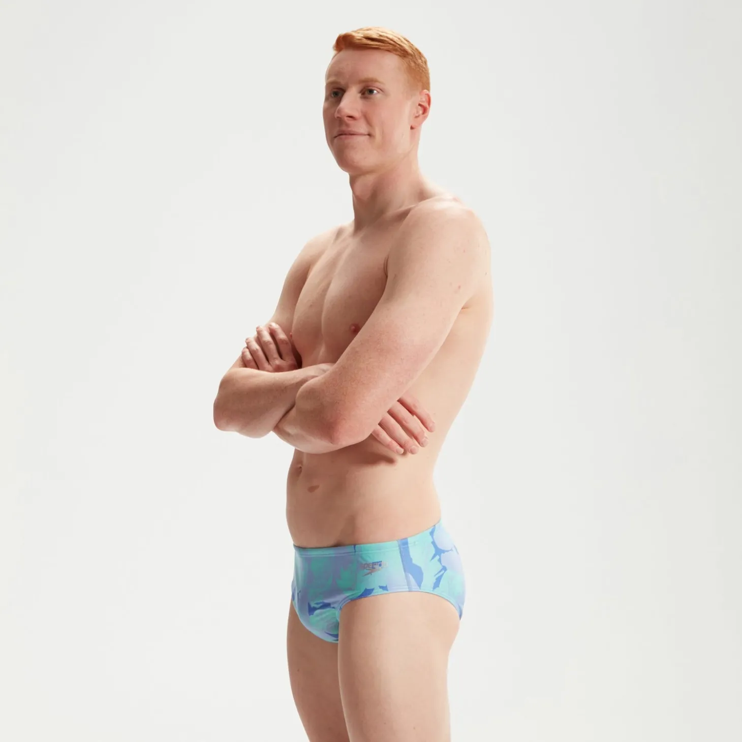 Slip de bain Club Training homme 8 cm Allover Digital Bleu