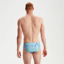 Slip de bain Club Training homme 8 cm Allover Digital Bleu