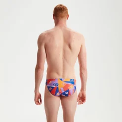 Slip de bain Club Training homme 5 cm Allover Digital Bleu/violet/rouge