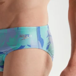 Slip de bain Club Training homme 8 cm Allover Digital Bleu