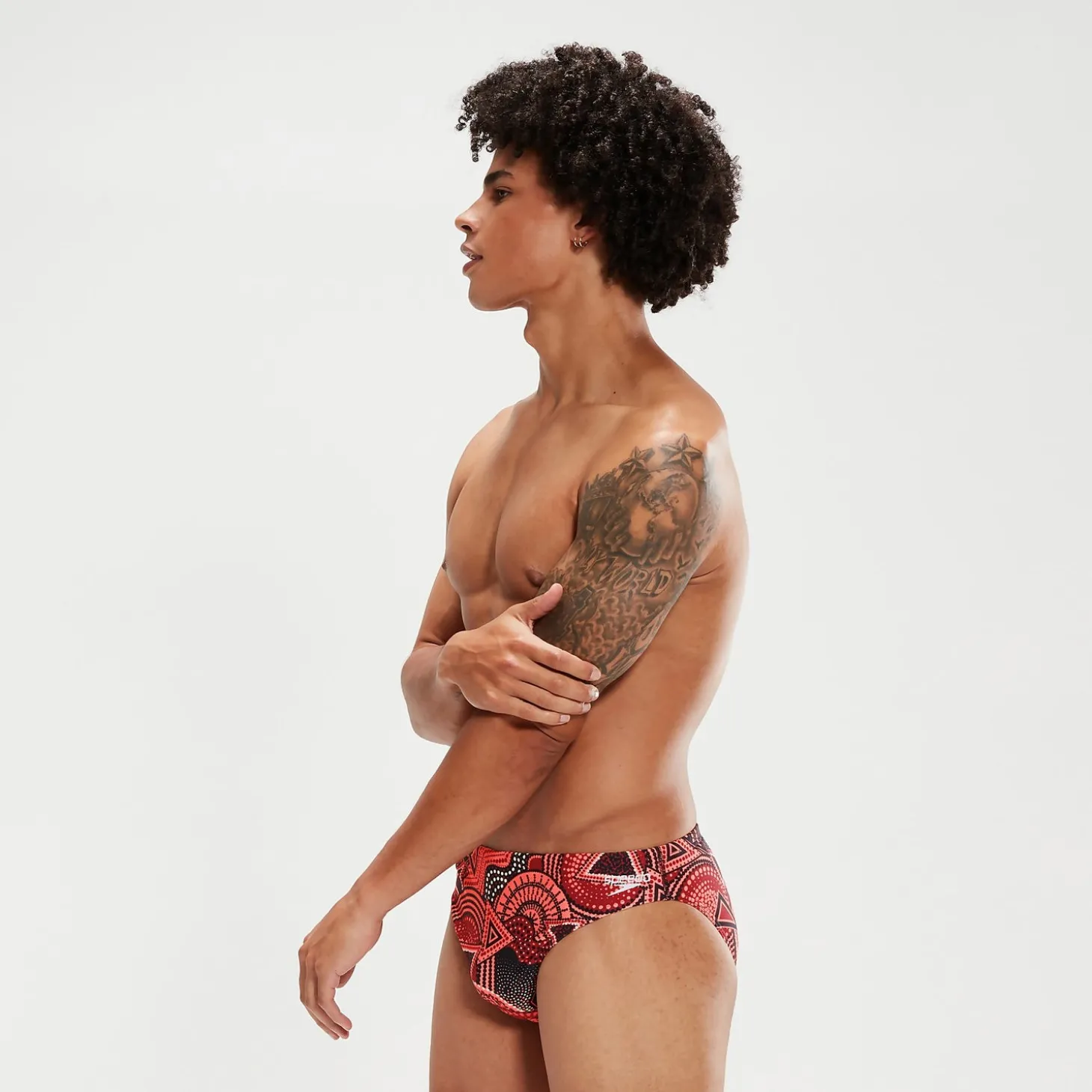 Slip de bain Escape Homme 5 cm sang de bœuf/corail