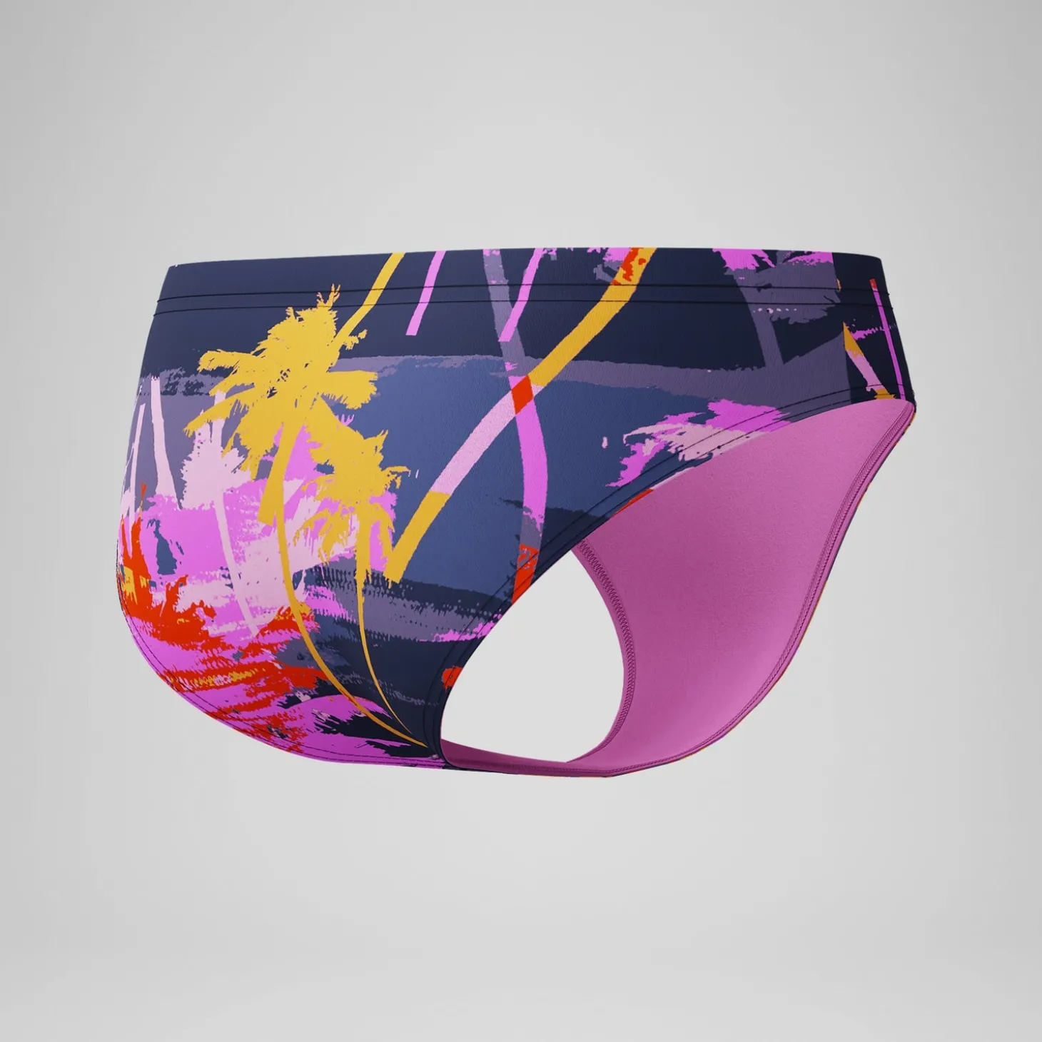 Slip de bain Garçon Club Training 6,5 cm imprimé noir/rose