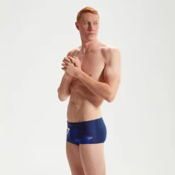 Slip de bain Homme 17 cm Club Training Placement Digital SuperStar Bleu