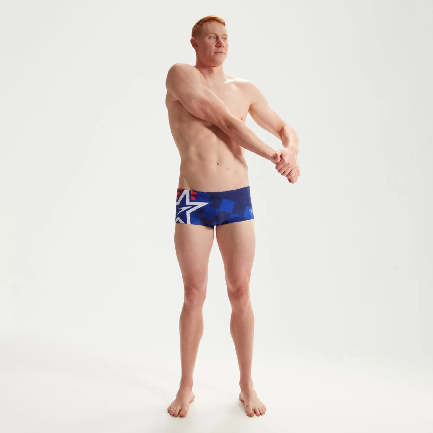 Slip de bain Homme 17 cm Club Training Placement Digital SuperStar Bleu