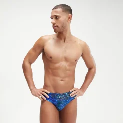 Slip de bain Homme Allover Digital 7 cm noir/bleu